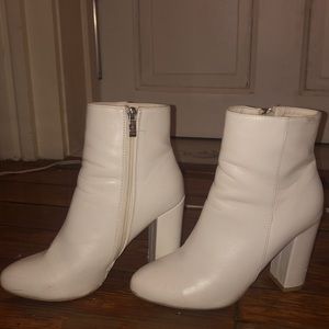 White booties size 7, worn, price reflects
